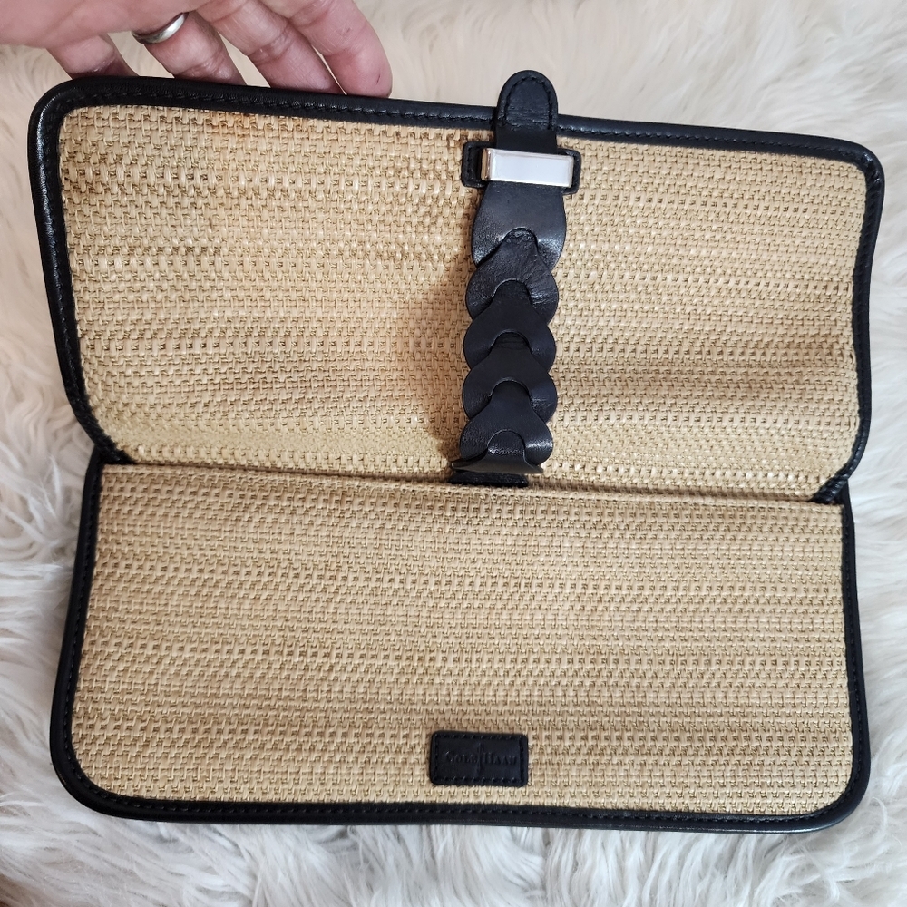 Cole Haan Bedford Izzie Clutch Natyre Woven Straw Like New - Picture 14 of 16